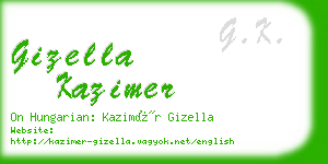 gizella kazimer business card